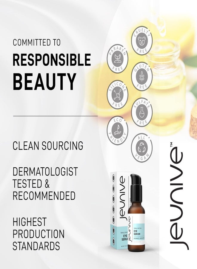 Jeunive Deep Hydration Refreshing Triple Peptides Daily Eye Correction Serum | 48Hr Hydrating Delicate Eye Skin Area to Reduce Dark Circles, Puffiness, Fine Lines and Wrinkles, 1 oz (28g) - Image 5